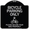 Signmission Bicycle Parking Please Secure Your Bike Properly Heavy-Gauge Aluminum Sign, 18" x 18", BS-1818-24317 A-DES-BS-1818-24317 - alternate 1